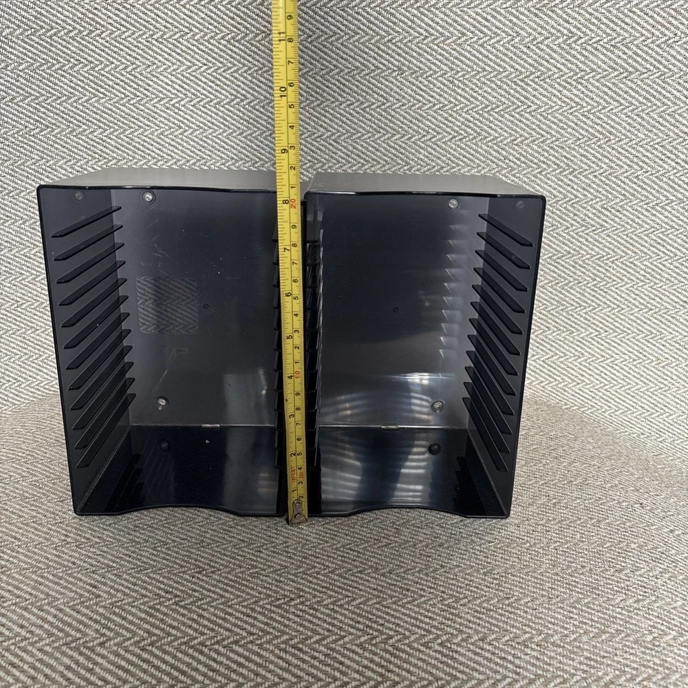 Atlantic Black Plastic Folding CD Storage Rack Dual Media Organizer Holder